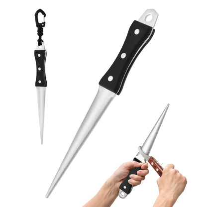 Mellisore Hoof Knife Sharpener Honing Rod - 10 InchDiamond Coated Farrier Tool with Ergonomic Solid Wood Handle for Hoof Knives & Farm Knives
