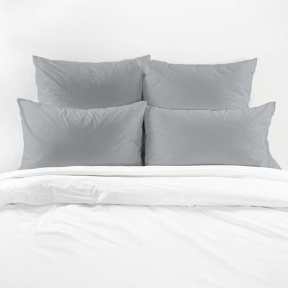Superity Linen Pillow Cases Queen Size - Envelope Enclosure - 2 Pack - 100% Soft and Comfortable Premium Cotton - Grey