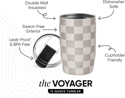 12oz, Simple Modern Voyager Tumbler with Flip Lid | Travel Coffee Mug | Insulated Stainless Steel Cold Brew Iced or Hot