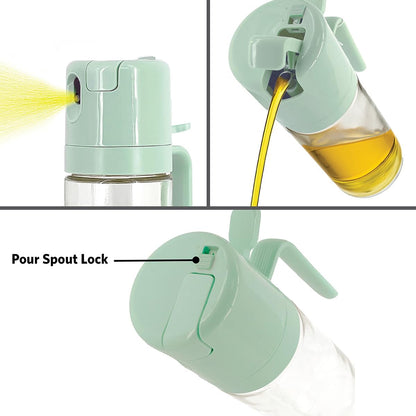2 1 18.6oz/550ml Glad in Oil Dispenser, - Olive Oil Sprayer for Cooking, Pouring Salad Dressing, and Grilling - Kitchen