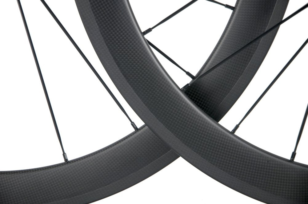 Queen Bike 50mm Carbon Fiber Track Wheel Matte Finish 3K Fixed Gear Wheelset with Cog