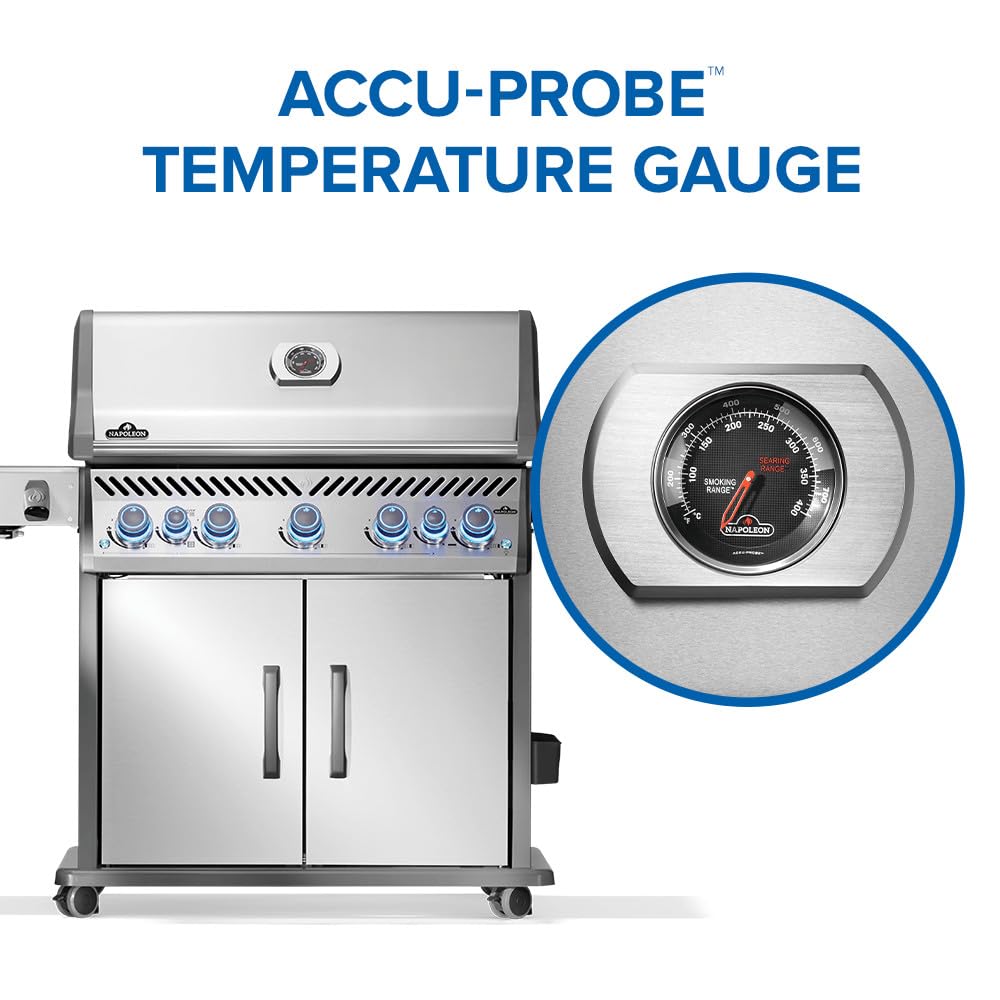 Napoleon Rogue PRO-S 625 Propane Gas Grill with Infrared Side and Rear Burners, Stainless Steel, Durable 7-Burner Ultimate Grilling Experience