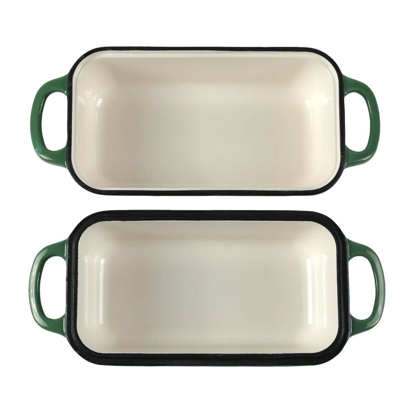 9 x 5 Inch Bread Pan Enameled Cast Iron Loaf Pan with Lid for Baking, 2 in 1 Non-stick Sourdough Bread Loaf Pan for Homemade Bread, Oven & Stovetop Safe for Gas, Electric & Induction, Green