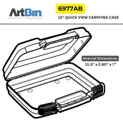 ArtBin 6977AB 12 inch Quick View Deep Base Carrying Case, Portable Art & Craft Organizer with Handle, [1] Plastic Storage Case, Translucent