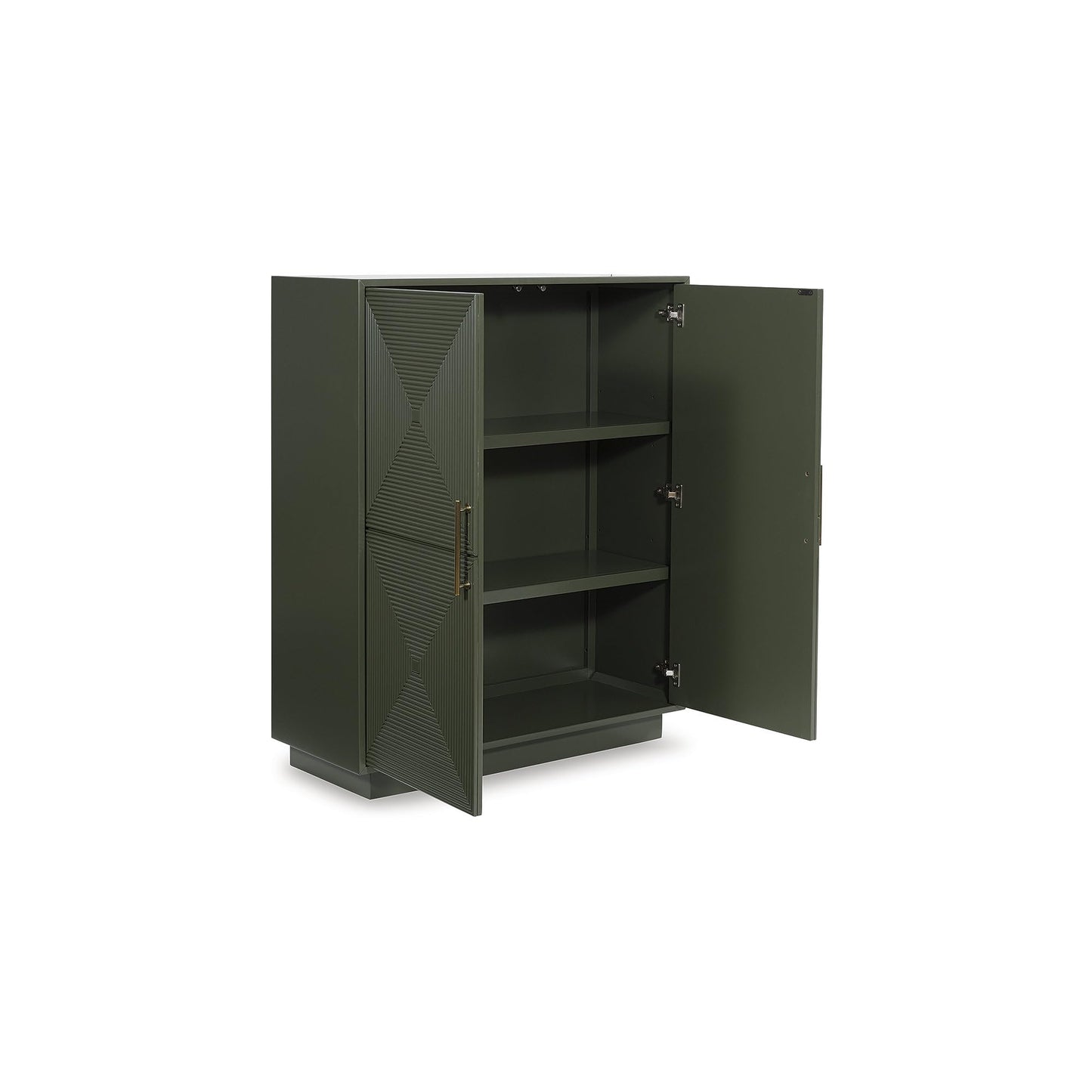 Signature Design by Ashley Geirwood Contemporary Accent Cabinet with Shelf and Geometric Pattern, Green