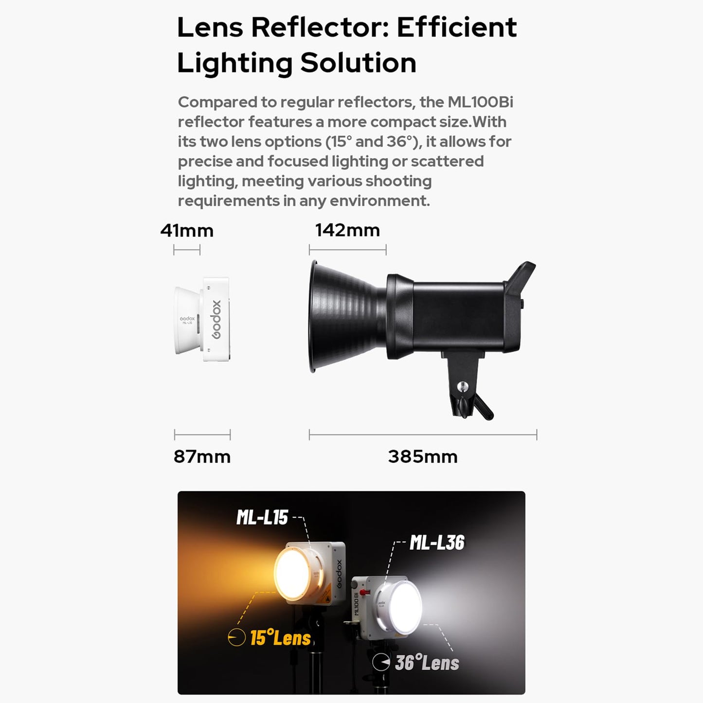 Godox ML100Bi Kit2 Pocket LED Video Light 120W Bi-Color Photography Fill Light 2800K-6500K CRI97+ TLCI98+ APP Control 11 Lighting Effects Godox Mount for Vlog Live Streaming Photography