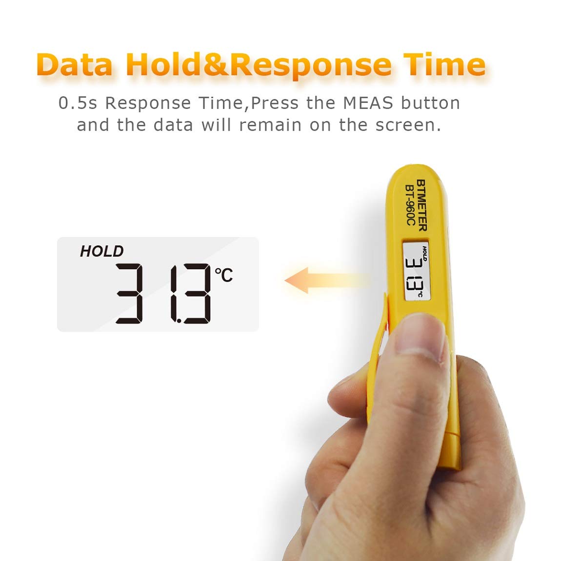 Mini Digital Infrared Thermometer, BTMETER BT-960C Temperature Pen for Instant Read Cooking, BBQ, Wine