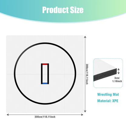 Flexi-Roll Wrestling Mat for Home, 118.11inch Roll-Up BJJ Judo MMA Jiu Jitsu Yoga Martial Arts Mat, Portable Training Floor for Gym, Grappling & Workout