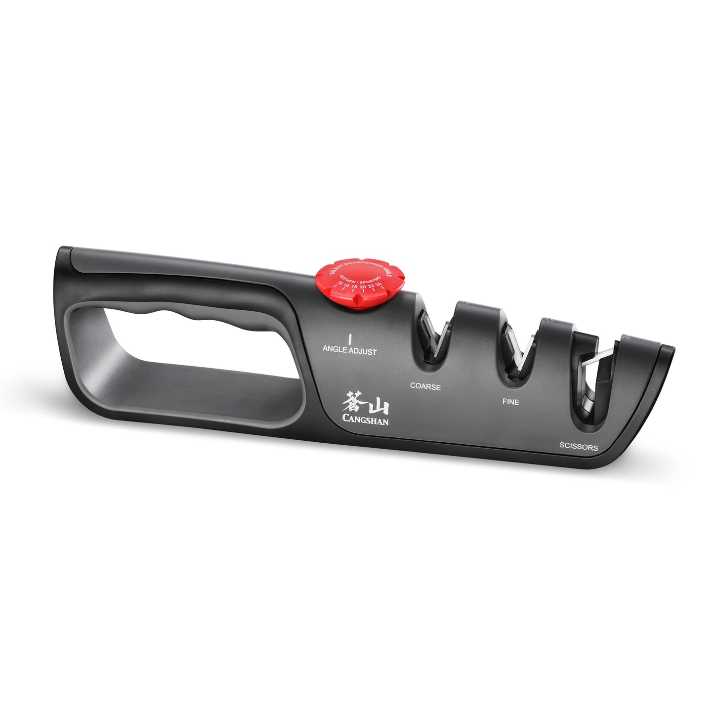 Cangshan 1026108 3-Stage Adjustable 14-24 Degree Professional Knife + Scissor Sharpener Black