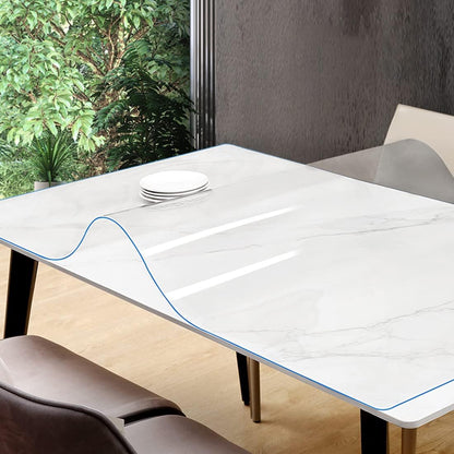 VeeCano 18X48 Inch 1.5mm Thick Multisize Clear PVC Table Cover Blotter Protector Rectangular Plastic Tablecloths Desk