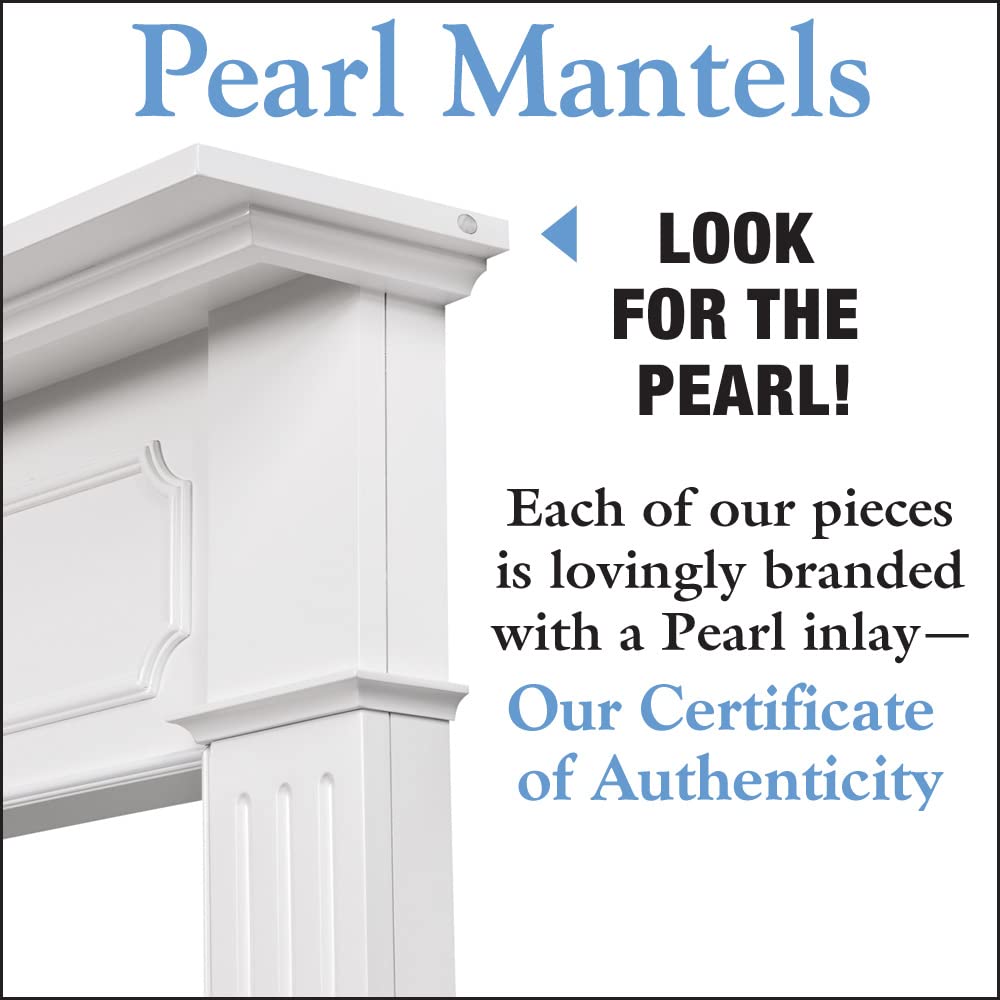 Pearl Mantels ARYB48520 Furniture for Your Fireplace, Premium Grade A MDF White Mantel Surround, Crisp White Paint, Interior Opening 48" W x 42" H