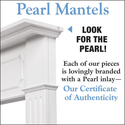 Pearl Mantels ARYB48520 Furniture for Your Fireplace, Premium Grade A MDF White Mantel Surround, Crisp White Paint, Interior Opening 48" W x 42" H