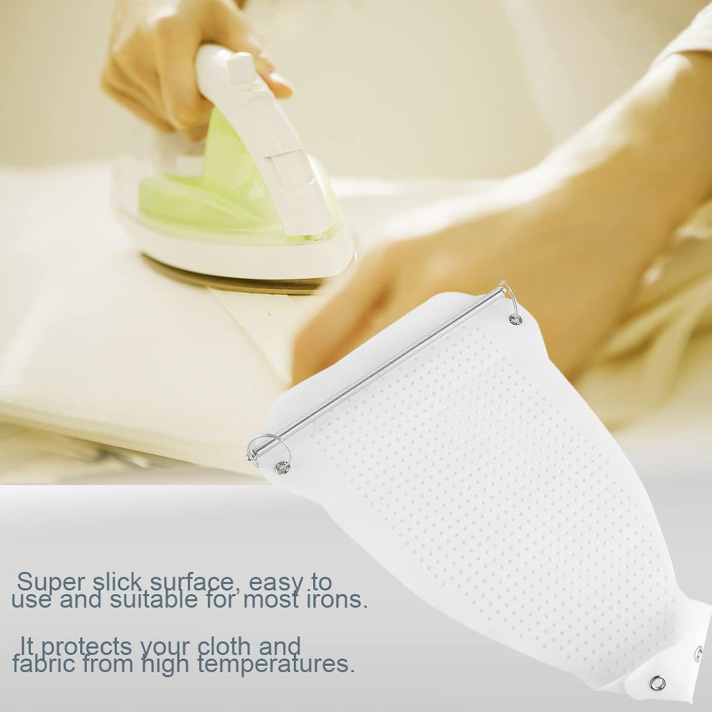 Zerodis Non Stick Iron Shoe Cover, Easy to Use Iron Plate Protector, Prevents Burn Cover for Electric Iron Clothes