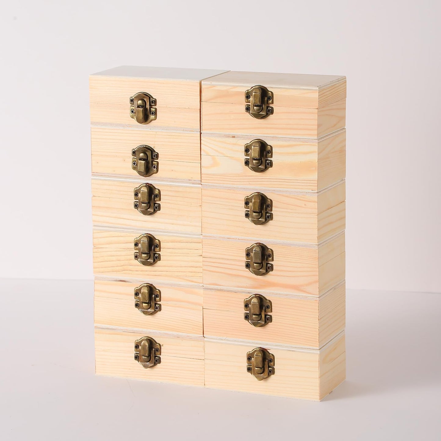 36 pcs Small Wooden Box for Crafts, 4.3inX2.7inX1.8in Unfinished Wooden Boxes with Lid Keepsake Box for Jewelry Storage DIY Crafts