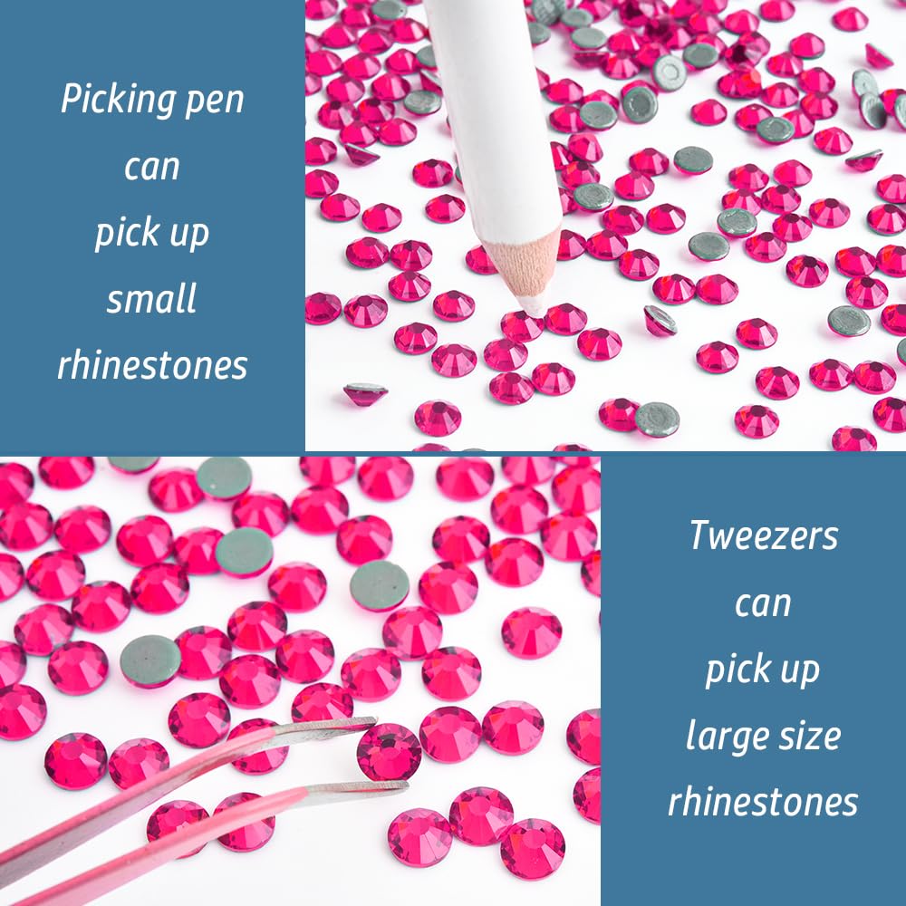 blinginbox Hotfix Rhinestone Setter Hot Fix Applicator Tool Bedazzler Kit with Rhinestones Hot Fixed Wand for Clothes Clothing Fabric DIY Crafts 4000 Pcs Round Crystals Gems for Shoes and Clothes