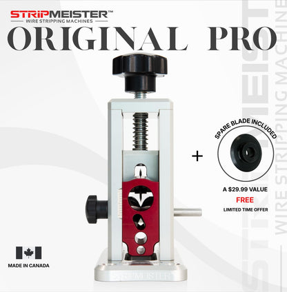StripMeister Original Pro Drill-Powered Wire Stripper with ULTRA GRIP Feeder Jam-Free Performance Durable Portable Copper Wire Stripping Machine