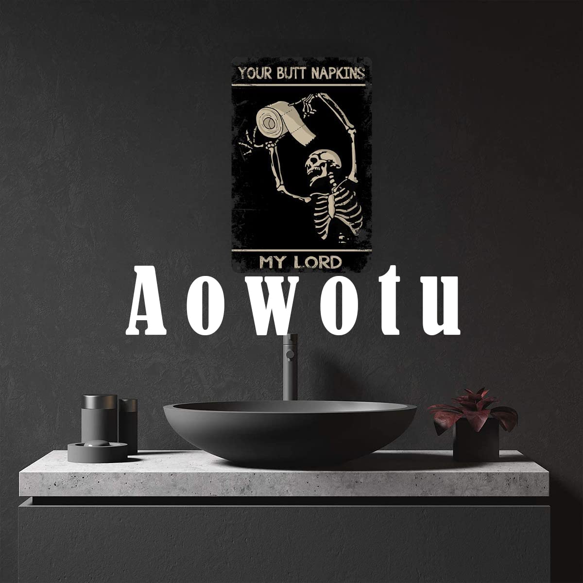 Aowotu Funny Metal Retro Skeleton Decorate Tin Signs Wall Art Perfect For Home Washroom Bathroom Decoration 8x12 Inch
