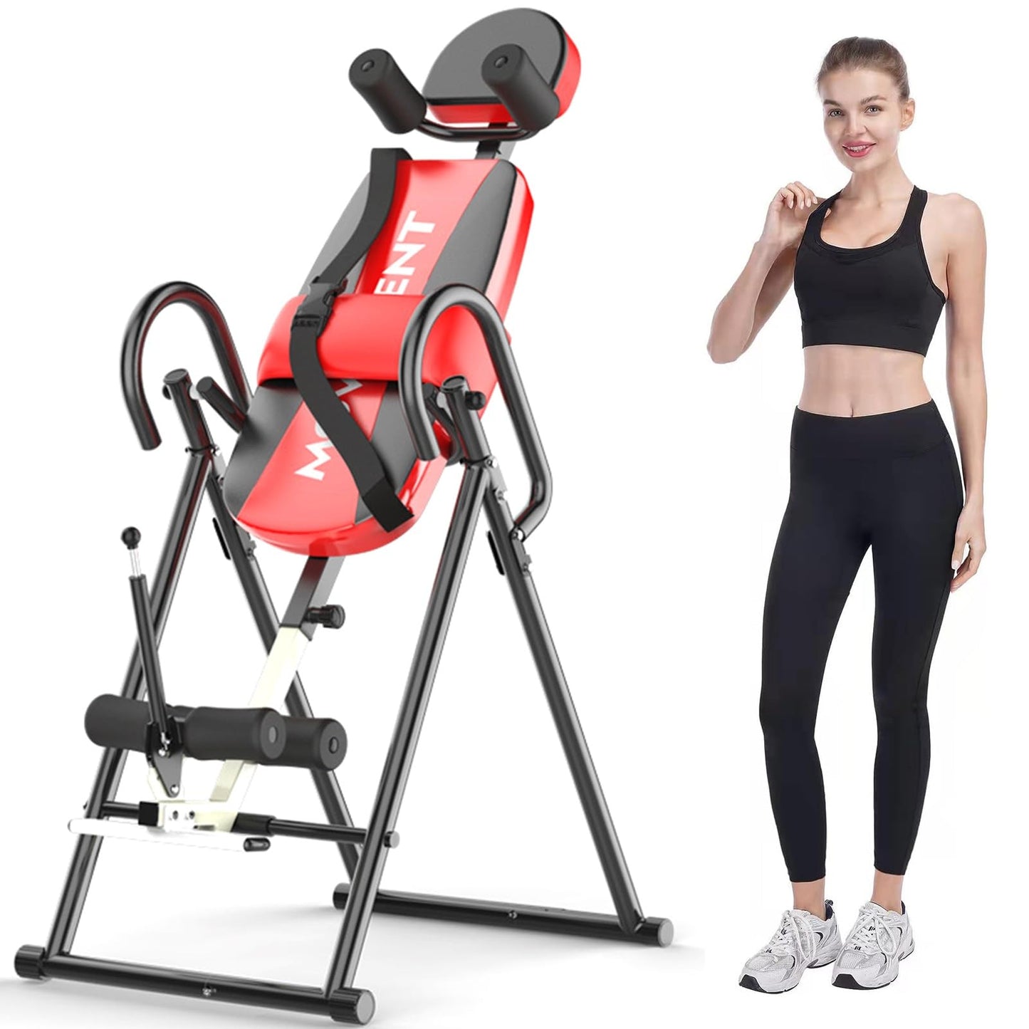 RIEJIN Heavy Duty Inversion Table 330 lbs Capacity with Adjustable Protective Belt Inversion Table for Back Pain Relief Updated