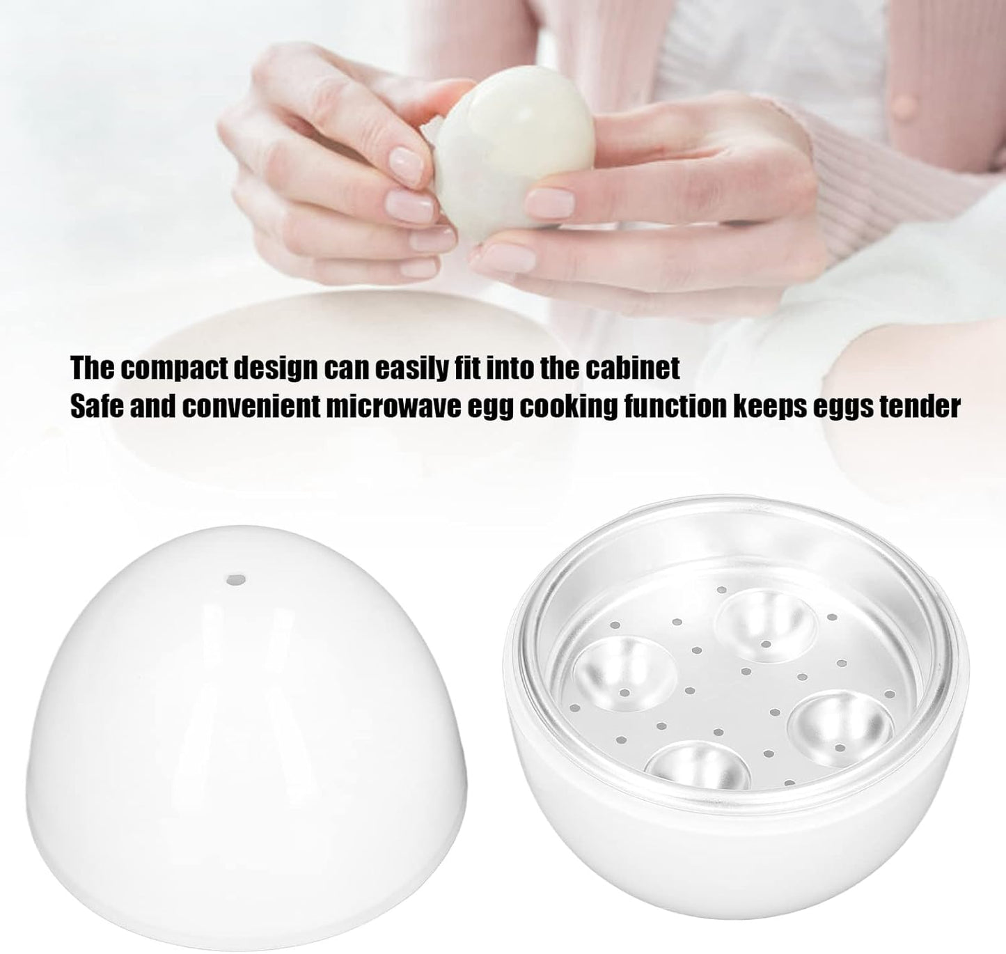 Egg Boiler, Hard Boiled Egg Cooker, Compact Design for 4 Eggs Capacity, ABS Material, Microwave Function