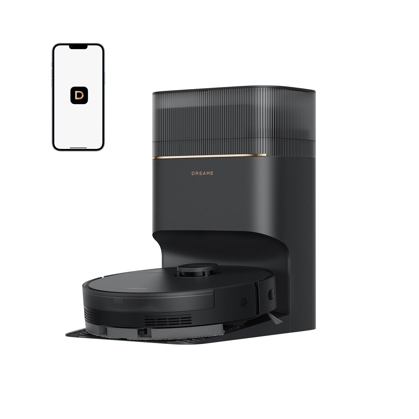 DREAME D20 Pro Plus Robot Vacuum, 13,000Pa Suction, DuoBrush for Pet Hair, Corner Cleaning, Self Emptying, LDS Navigation Laser Avoidance, Vacuum Mop, Hard Floors&Carpets (Black)