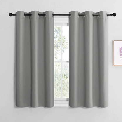 NICETOWN Silver Grey Thermal Insulated Blackout Curtains - Kids' Nursery Drapes (2 Panels, W42 x L48-Inch)