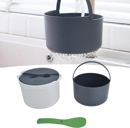 Microwave Rice Cooker Set, 2L Kitchen Cookware, Food Grade PP Material, Strainer Lid, Steaming Pot (Green)
