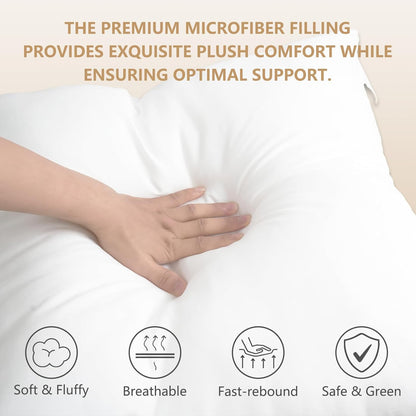 Obruosci Luxury Pillow Inserts - Hypoallergenic Ultra Soft Cushion Fillers | Pack of 4, 18 x 18 Inches