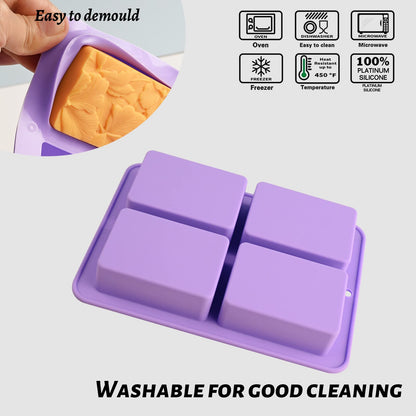 Moukiween Soap Molds Silicone, 3D Rectangular Flower Pattern Silicone Molds for Handmade Craft Soap, Bath Bombs, Chocolate Bars, DIY Candle, Polymer Clay Design