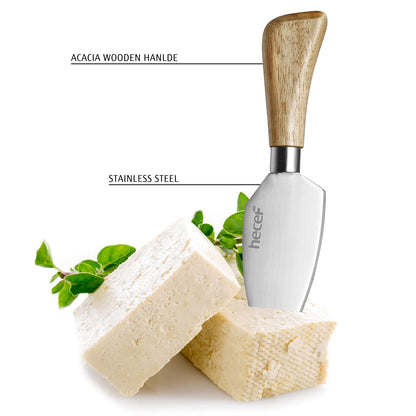 hecef Oval Wooden Cheese Board Set, Acacia Wood Cheese Serving Board with White Marble & Cheese Knife, Cheese Serving Tray for Cheese, Cake, Appetizers