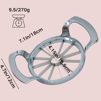Stainless Steel Apple Slicer and Corer - Sturdy and Sharp slices，Upgraded 12-Blade Extra Large Apple Cutter & Heavy Duty Divider for Vegetables & Fruits up to 4 Inch Apples Slicing Core Remover Tool
