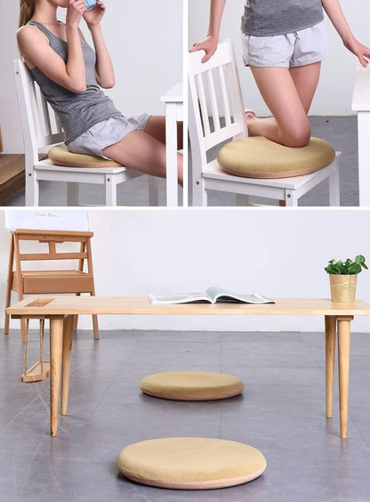 Sigmat Memory Foam Seat Cushion, Anti-slip Soft Round Stool Cushion, Chair Pad 16 Inch, Camel