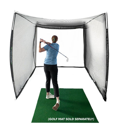 The Indoor Golf Shop - Golf Net 10' x 8' with Impact Screen Knotless Golf Hitting Net with Simulator Screen for Indoor and Outdoor Practice - Arrives Ready to Assemble and Use