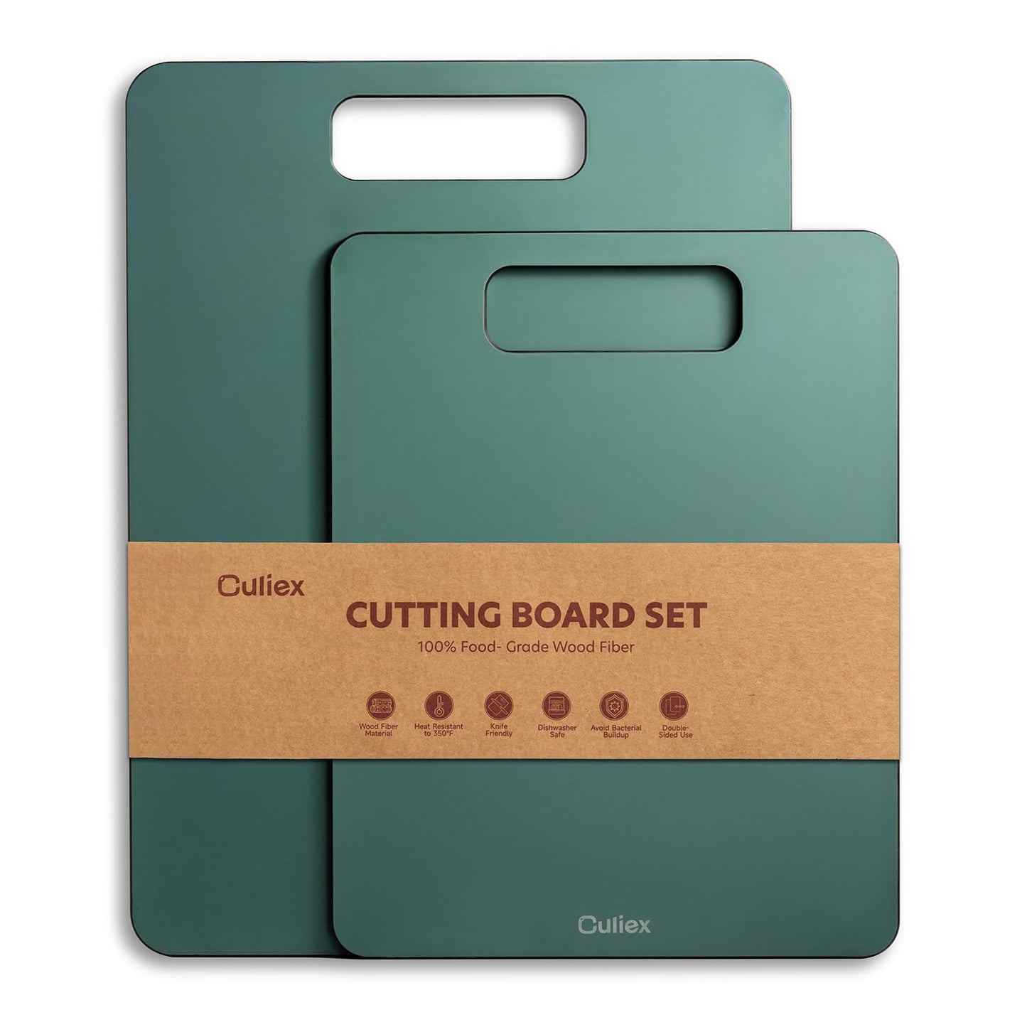 Culiex Wood Fiber Cutting Board Set of 2, Dishwasher Safe, Non-Toxic Cutting Board for Kitchen, BPA Free, Non-Slip, Non-Porous Composite Chopping Board, Mothers Day Gifts for Mom
