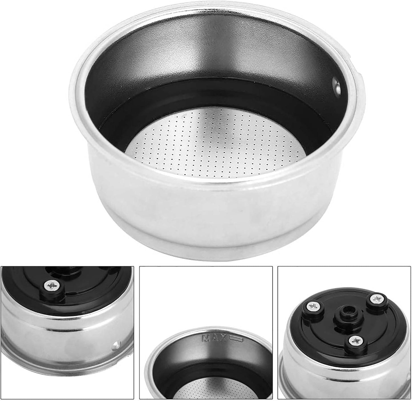 Stainless Steel Coffee Filter, 51mm Cafe Filter Baskets, Strainer Espresso Filters, Pressurized Porous Basket, Reusable