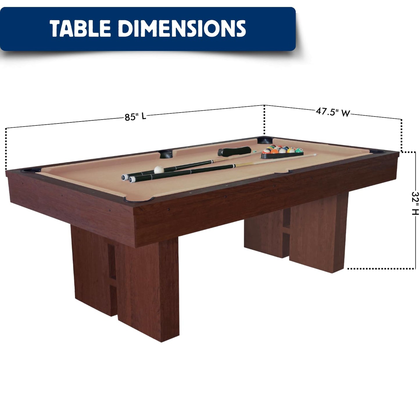 7 FT Pool Table with Dining Top, 3-in-1 Combo Game Table Billiards, Ping Pong and Dining Table. NEW & Improved Design 2026! (Table Only)