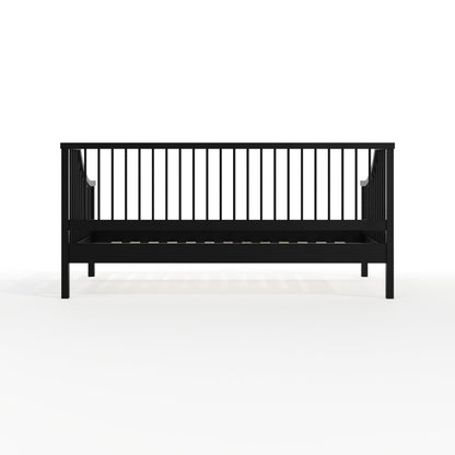 Martha Stewart Neely Platform Daybed with Wood Spindles, Solid Wood Frame, No Box Spring Needed, Twin Size, Black