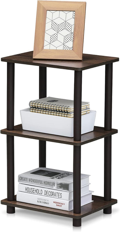 2 FURINNO Turn-N-Tube Space Shelf, Walnut/Brown