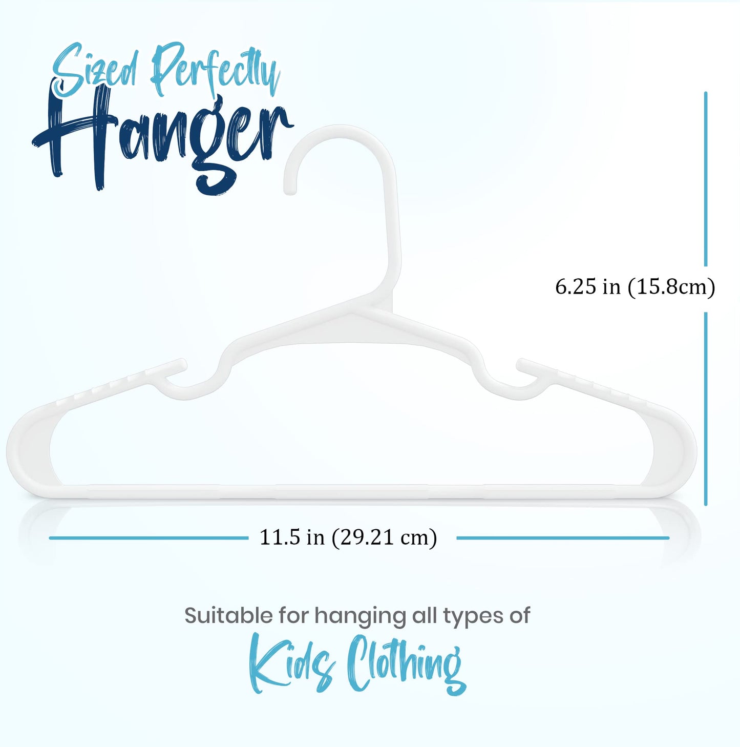 Utopia Home 60 Pack Kids Hangers - 11.5 Inch Plastic Baby Hangers for Closet - Childrens Hanger for Clothes & Infant Hanger for Closet (White)