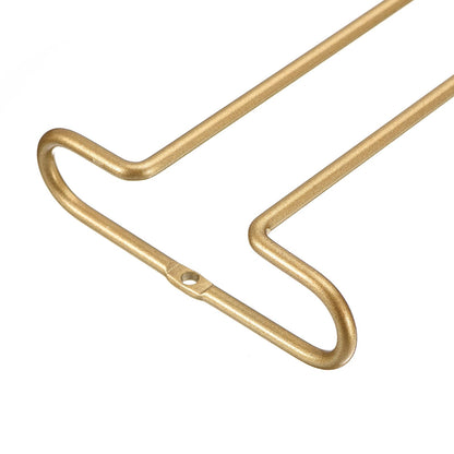 uxcell Wine Glass Rack Under Cabinet, 4Pcs 10-Inch Stemware Wine Glass Hanging Rack Stainless Steel Wine Glass Organizer Storage Hanger for 5mm Stemware Column, Gold