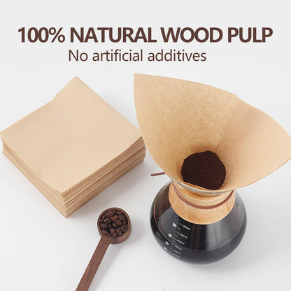 200-Pack Unbleached Cone Coffee Filters – Pre-Folded, Extra Thick Natural Paper for Smooth Brew, Fits All Pour-Over Brewers