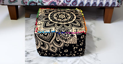 18X18X14 inches, CRAFT KALA Mandala Meditation Floor Pillows Cover Square Pillow Seating Hippie Decorative Adults