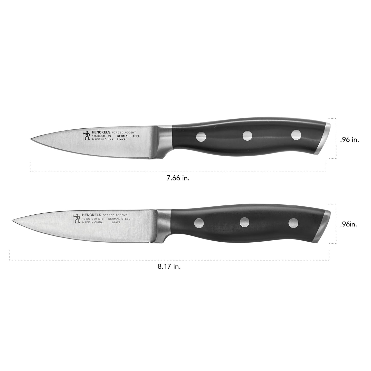 HENCKELS Forged Accent Razor-Sharp 2-pc Paring Knife Set, German Engineered Informed by 100+ Years of Mastery,Black