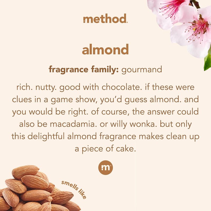 Method Hardwood Floor Cleaner, Squirt + Mop Design, Use as Laminate or Sealed Wood Floor Cleaner, Almond Scent, 25 Fl Oz, 6 Pack, Packaging May Vary
