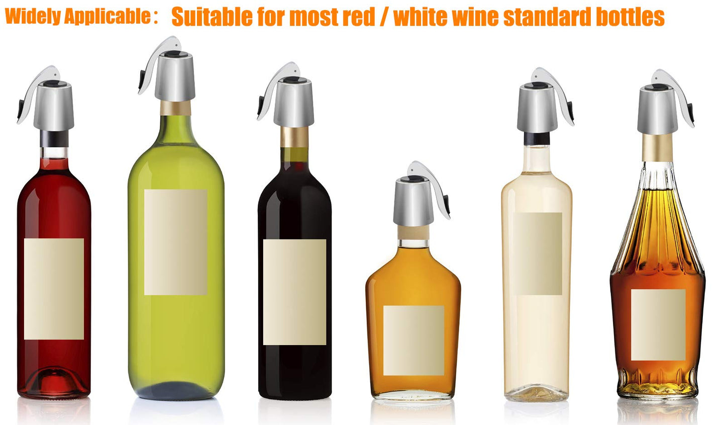 BGMAXimum 3 Pack Stainless Steel Wine Stoppers, Reusable Wine Bottle Stopper Sealer with Silicone Plug, Beverage and Wine to Keep Fresh, Ideal Gift for Wine Lover