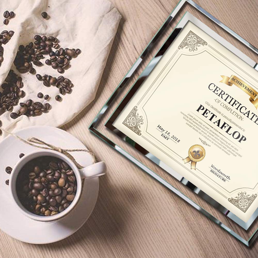 PETAFLOP 8.5x11 Picture Frames Glass 8.5 x 11 Frame Tabletop Display, 2 Pack clear