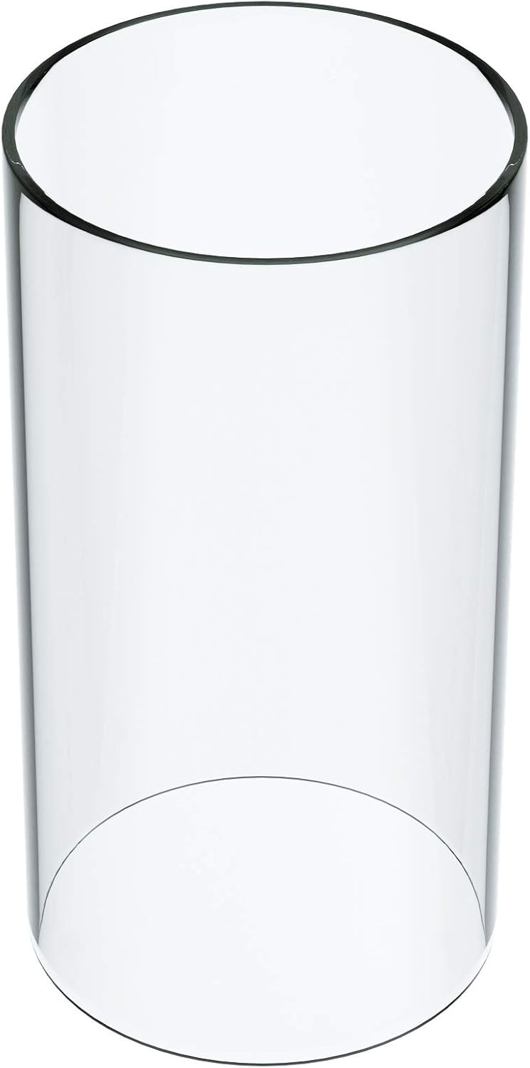 KETELAMP Hurricane Candle Holder - Open Ended, Bottomless Cylindrical Glass Lamp Shade, 3.5" x 6"
