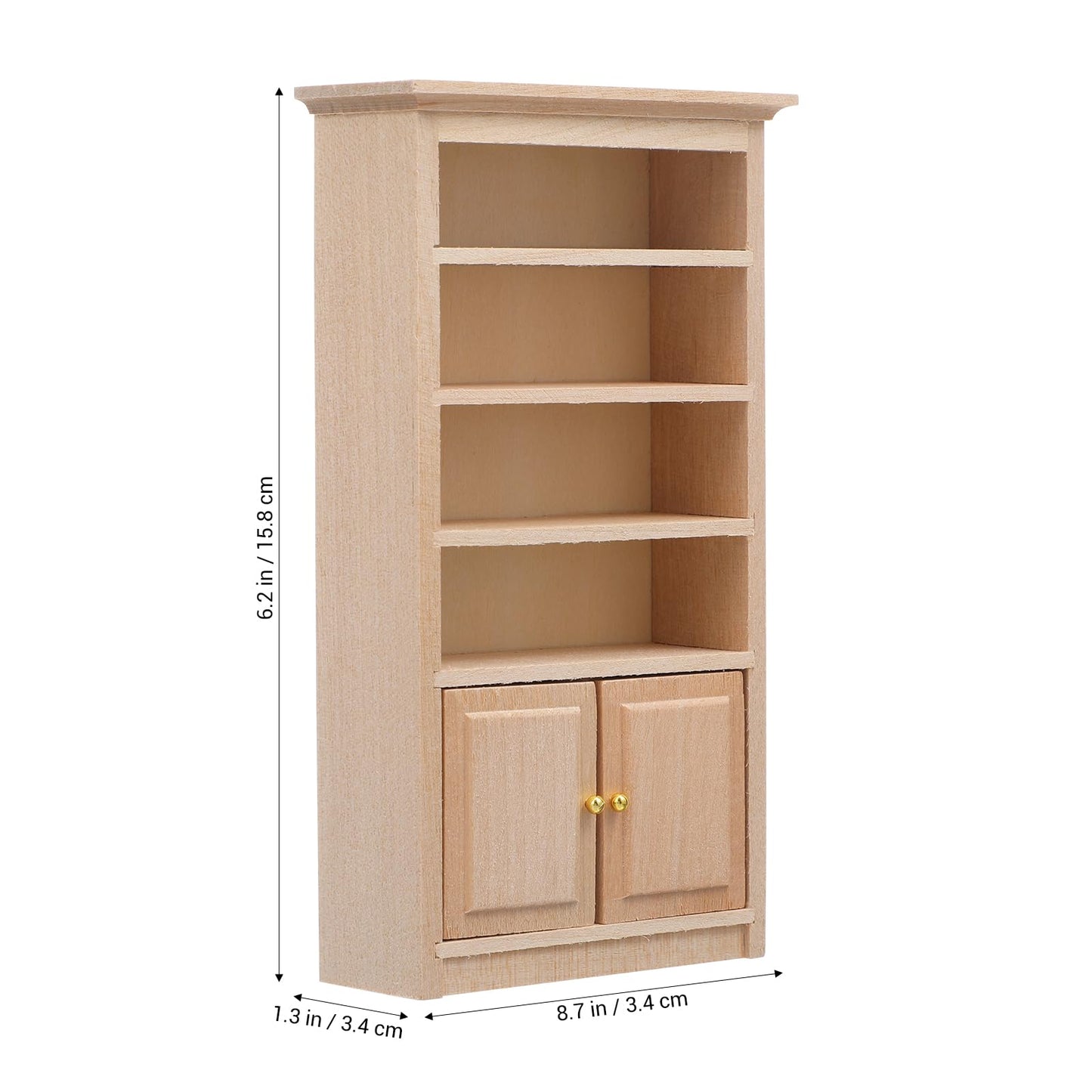 Toyvian Mini Wooden Drawer Cabinet, 1: 12 Dollhouse Decoration Bookshelf with Wood Drawer Tiny Bookcase TV Cabinet Model Storage Shelves Dollhouse Furniture Accessories