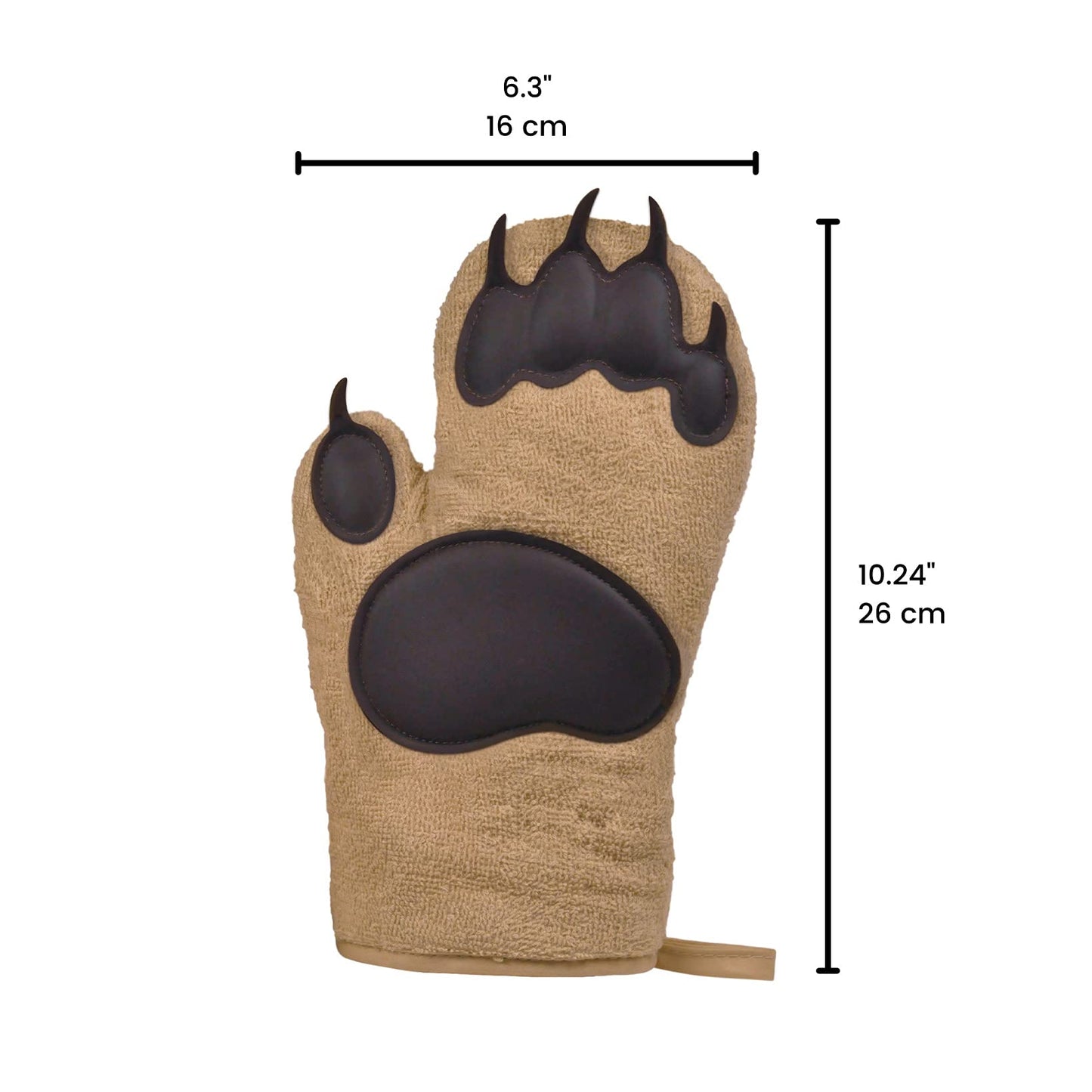 Genuine Fred Bear Hands Oven Mitts – Heat-Resistant Silicone and Cotton Gloves, Fun Gift for Bakers, Animal Lovers, White Elephant or Housewarming