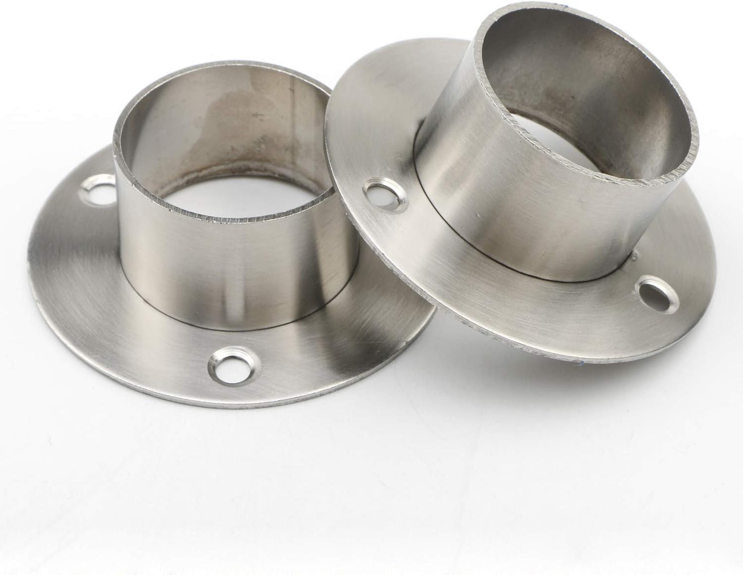 Stainless Steel Closet Rod Flange Holder for 1.5 inch (38mm) Diameter Steel Pipe, Pack of 2