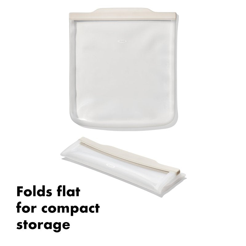 OXO Good Grips Silicone Reusable Bag – Gallon Bag (128 oz) - Oat